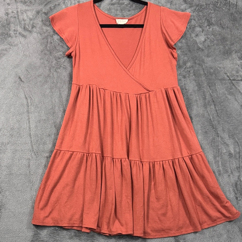 See You Monday by Anthropology Terracotta Knit  Babydoll Dress Big Girls Sz L